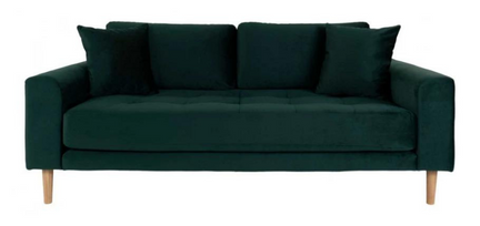 Grøn velour sofa